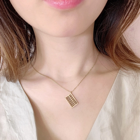 Edelstahl Abakus Anhänger Halskette Für Damen Roségold Vergoldet Traditionell Glücklich Schmuck Schlüsselbein Kette Geschenk