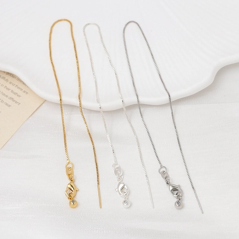 Adjustable Copper Box Chain Lobster Clasp Bracelet For DIY Jewelry Making Component Handmade Slider Bead Needle End Accessory