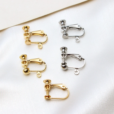 Copper Electroplated Adjustable Screw Earring Converter For Non-Pierced Ears DIY Jewelry Making Findings Screw-on Ear Clip Parts
