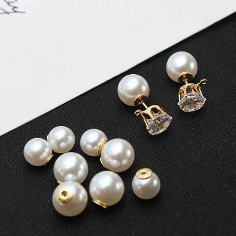 Artificial Pearl Earring Backs Metal Base Earring Stoppers For DIY Jewelry Making Accessories Components Findings