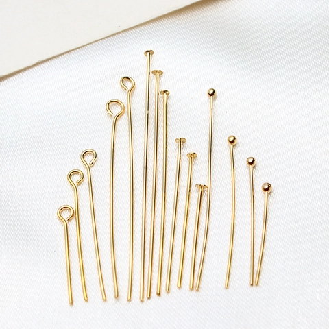 Perni a Nove Perni a T Perni a Testa Sferica in Rame Galvanizzato per Creazione di Gioielli Fai-da-te Materiale per Perline Colore Oro