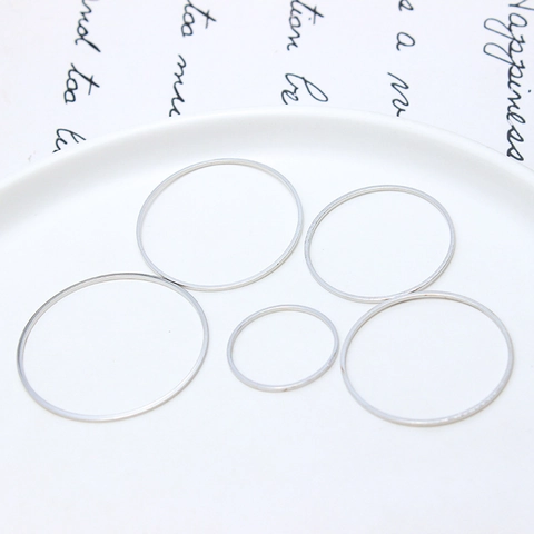 Minimalistisch Geometrisch Rund Kreis Kupfer Anhänger Gold Weißgold Vergoldet DIY Schmuckherstellung Glatt Hohl Ring Charm