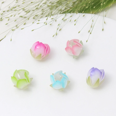 Traditioneller Stil Wärmeschrumpfend Harz Blütenknospe Perlen Für DIY Schmuckherstellung Vintage Botanisch Floral Haarnadel Zubehör