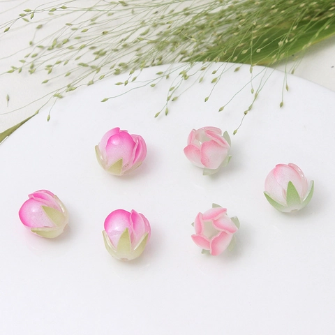 Traditioneller Stil Wärmeschrumpfend Harz Blütenknospe Perlen Für DIY Schmuckherstellung Vintage Botanisch Floral Haarnadel Zubehör