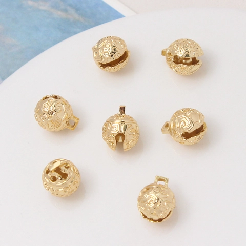 Copper Hollow Tiger Head Bell Pendants Gold Silver Plated DIY Jewelry Making Accessories For Hairpins Bracelets Necklaces