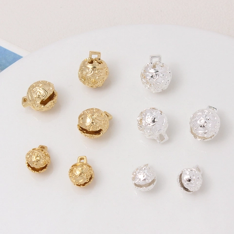 Copper Hollow Tiger Head Bell Pendants Gold Silver Plated DIY Jewelry Making Accessories For Hairpins Bracelets Necklaces