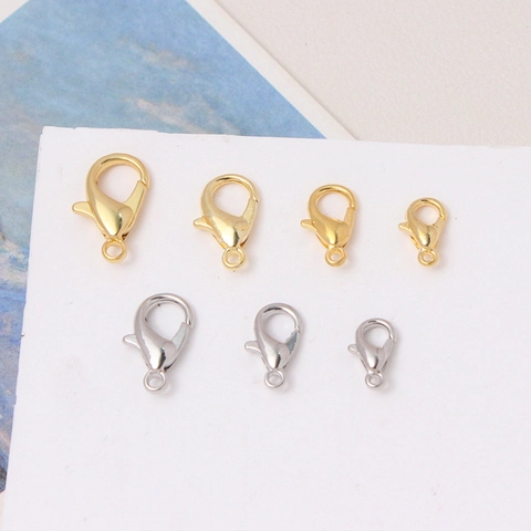 18K Gold Plated Zinc Alloy Lobster Clasp Connectors For DIY Jewelry Making Necklace Bracelet Findings Accessories
