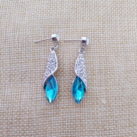 Kristall Hängeohrringe Mit Marquise-Schliff Für Damen Legierung Strass Tropfenohrringe Eleganter Hochzeitsschmuck Mit Ohrstecker-Stift