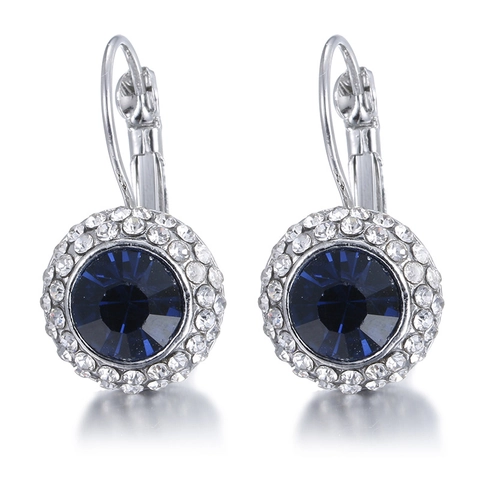 Elegante Runde Klappbügel Ohrringe Für Damen Legierung Strass Halo Hängeohrringe Funkelnde Party Hochzeit Schmuck Zubehör