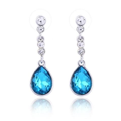 Semplici Orecchini a Goccia in Lega Con Cristallo Taglio a Pera Perno in Argento Sterling 925 per Donna Gioielli da Matrimonio