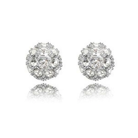 Korean Style Alloy Pave Rhinestone Ball Stud Earrings Shiny Disco Ball Ear Drops For Women Party Daily Fashion Jewelry