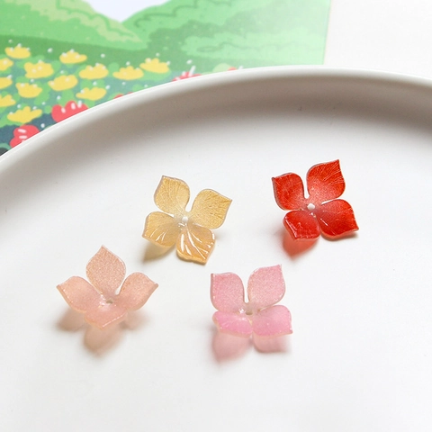 Antieke Stijl Bloem Blad Charms Acryl Legering Kleurrijke Bloemblaadjes Sieraden Maken Voor DIY Haarpeld Oorbellen
