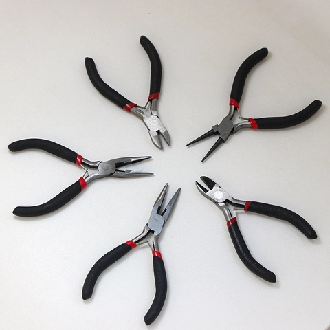Mini Jewelry Making Pliers Carbon Steel Needle Round Nose Diagonal Cutters With Non-slip Handle For DIY Craft Beading Tool