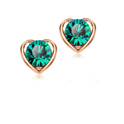Fashion Alloy Rhinestone Heart Stud Earrings And Heart Shape Ring Set For Women Elegant Daily Party Jewelry Gift