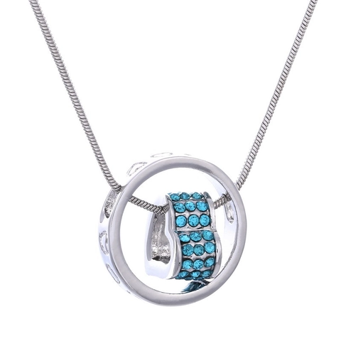 Legierung Strass Herz Kreis Anhänger Halskette Mit Schlangenkette Elegant Romantisch Damen Mode Schmuck Valentinstag Geschenk