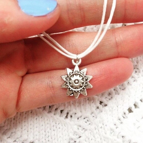 Böhmische Doppellagige Sonnenblume Hamsa Hand Anhänger Choker Halskette Vintage Samtband Halsschmuck Für Frauen Mode