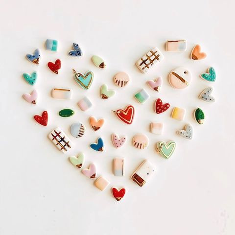 Stainless Steel Heart Pendant DIY Necklace Accessories Macaron Colored Enamel Look Charms For Women Fashion Jewelry Making