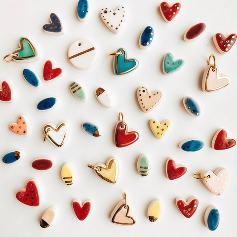 Stainless Steel Heart Pendant DIY Necklace Accessories Macaron Colored Enamel Look Charms For Women Fashion Jewelry Making
