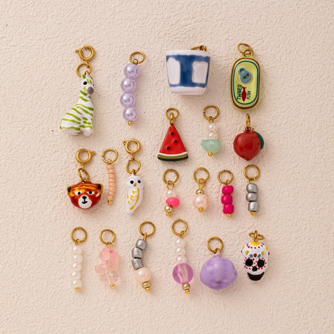 Stainless Steel Pendant Necklace For Women Cool Skull Animal Fruit Shape DIY Jewelry Accessories Gold Plated Enamel Charms