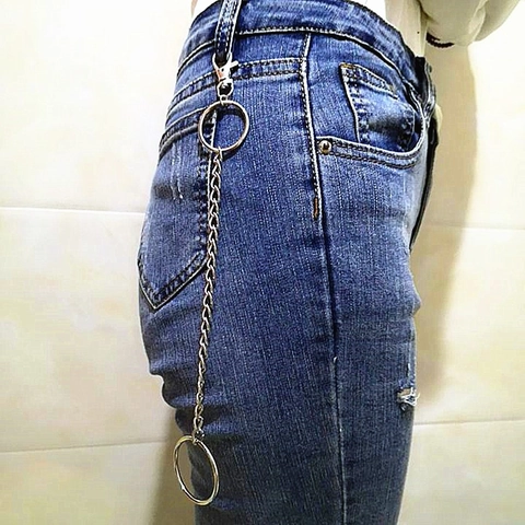Catena per Pantaloni in Metallo Punk Unisex Catena a Vita Sexy Bikini Con Chiusura a Moschettone Gioielli Hip Hop per Uomo Donna