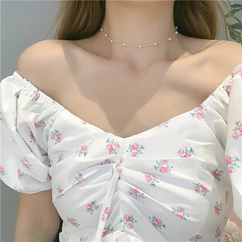 Minimalist Alloy Artificial Pearl Choker Necklace Elegant Gold Silver Color Adjustable Clavicle Chain Daily Fashion Jewelry For Women