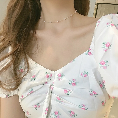 Minimalist Alloy Artificial Pearl Choker Necklace Elegant Gold Silver Color Adjustable Clavicle Chain Daily Fashion Jewelry For Women