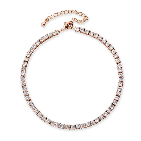 Bracelet de Cheville Sexy Femme Chaîne Tennis en Strass Alliage de Zinc Chaîne de Cheville Scintillante Bijoux pour Boîte de Nuit Fête Mariage