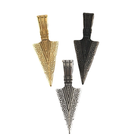 Edelstahl Pfeilspitze Anhänger Halskette Vintage Wikinger Speerspitze Granulierte Textur Punk Schmuck Für Damen Herren