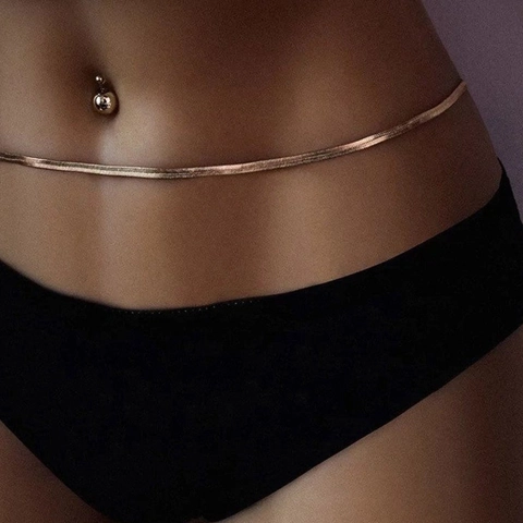 Sext Minimalistisch Zinklegierung Schlangenkette Tailleurkette Mode Körper Schmuck Für Damen Sommer Strand Accessoire Gold Silber