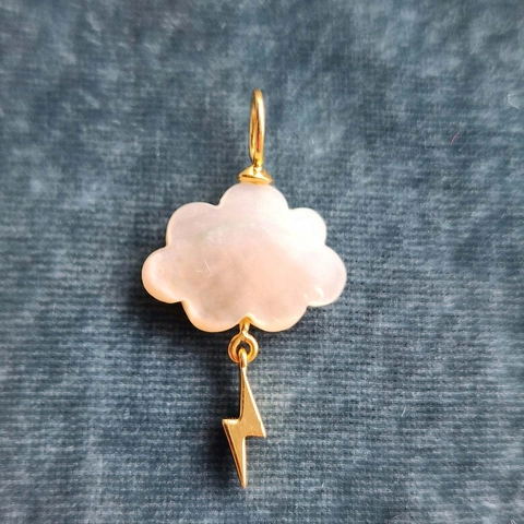 Edelstahl Bunte Wolke Anhänger Strass Stern Blitz DIY Schmuck Zubehör Gold Vergoldet Für Halskette Damen Vintage Anhänger