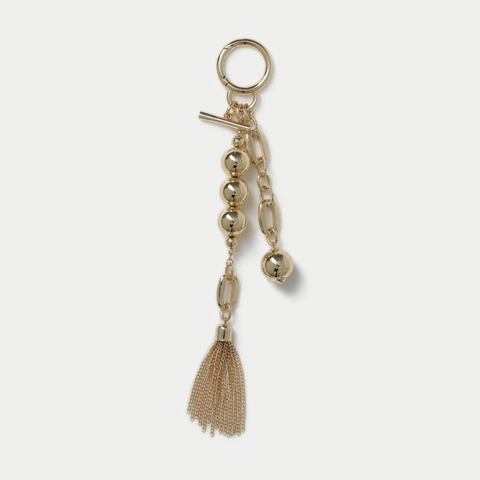 Eleganter Kupfer Taschenanhänger Herz Perle Böser Blick Hufeisen Schlüsselanhänger 18K Vergoldet Damen Handtasche Deko Zubehör