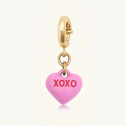Collana Fashion in Acciaio Inossidabile con Ciondoli per Uomo Donna Placcata Oro 18K Perla Artificiale Cuore Orso DIY Gioielli