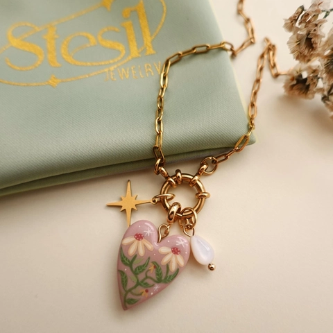 Vintage Copper Butterfly Moon Painted Pendant For DIY Necklace Bracelet 14K Gold Plated Enamel Floral Heart Charms Jewelry Making