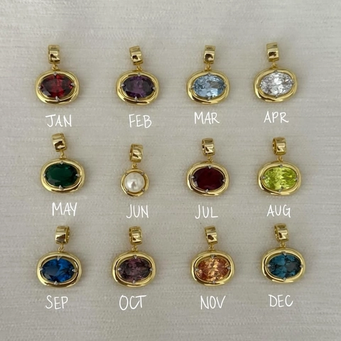 Stainless Steel 18K Gold Plated 12 Month Birthstone Pendant Necklace For Women Vintage Flower DIY Chain Necklaces Jewelry