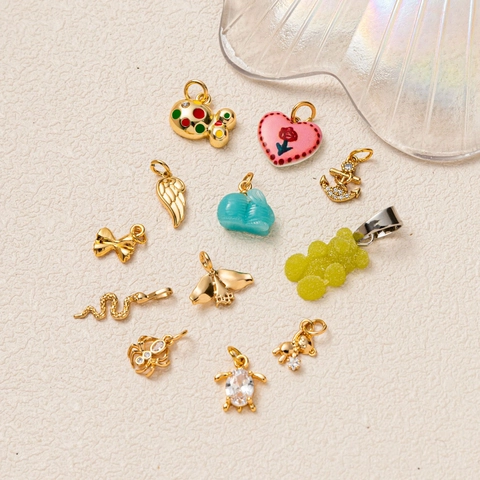 Mode Koper Emaille Dier Hanger Ketting Met Slang Beer Konijn Spin Vis Charms Strass DIY Sieraden Vrouwen Cadeau