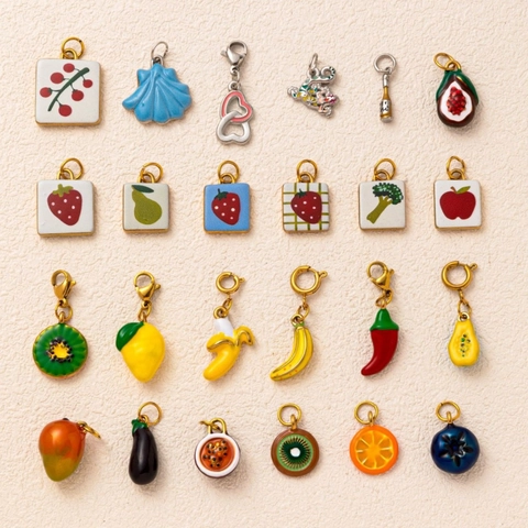 Collana con Pendente a Forma di Frutta Verdura Fiore in Acciaio Inossidabile per Donna Smalto Fai da Te Gioielli Placcati Oro