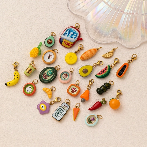 Roestvrij Staal Emaille Fruit Hanger Ketting Voor Vrouwen Kleurrijke Banaan Watermeloen Avocado Voedsel Charms DIY Sieraden Accessoire Cadeau