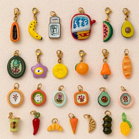 Roestvrij Staal Emaille Fruit Hanger Ketting Voor Vrouwen Kleurrijke Banaan Watermeloen Avocado Voedsel Charms DIY Sieraden Accessoire Cadeau