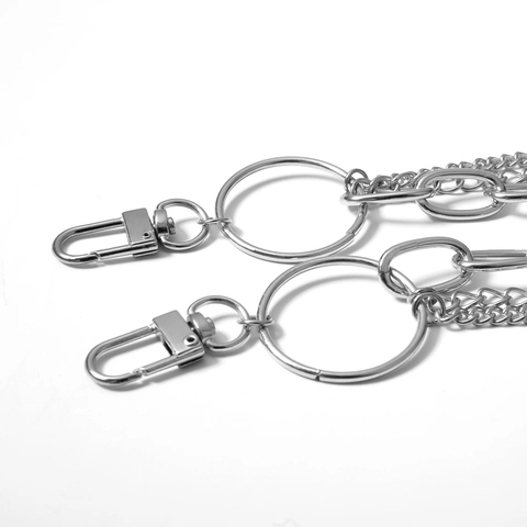 Hip Hop Punk Mehrlagige Zinklegierung Tailenkette Für Damen Gold Silber Metallkreis Gliedergürtel Hosenkette Dekorative Schmuck