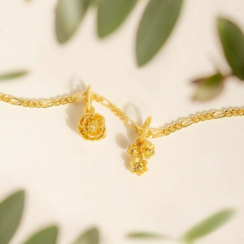 Vintage 18K Gold Plated Copper Birth Month Flower Pendant Necklace For Women Elegant Rose Floral Dainty Jewelry Gift For Her