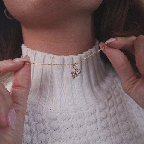 Collana con Pendente Fai-da-te in Rame Zirconia Perla Artificiale per Donna Ciondoli a Forma di Fungo Pizza Gelato Frutta Gioielli