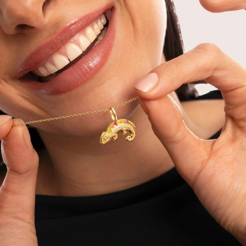 Colgantes de Animales de Acero Inoxidable Esmalte Teckel Gato Camaleón Libélula Pez Charms DIY para Creación de Joyas