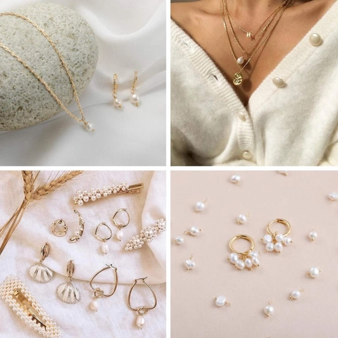 Vintage Irregular Baroque Natural Freshwater Pearl Pendant For DIY Jewelry Making Accessories Gold Silver Plated Women Charm