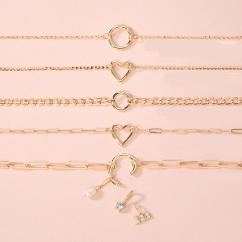 Birthstone Bracelet With Rectangular Cubic Zirconia Pendants Gold Plated Copper DIY Geometric Jewelry For Women
