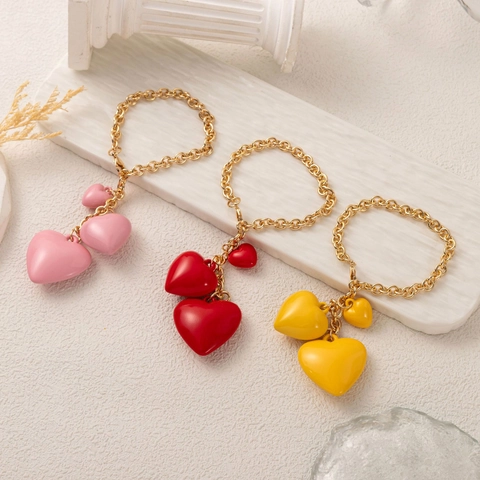 Fashion Copper Heart Bag Charm Artificial Pearl Keychain For Women Girls Purse Phone Case Decoration Pendant Accessory