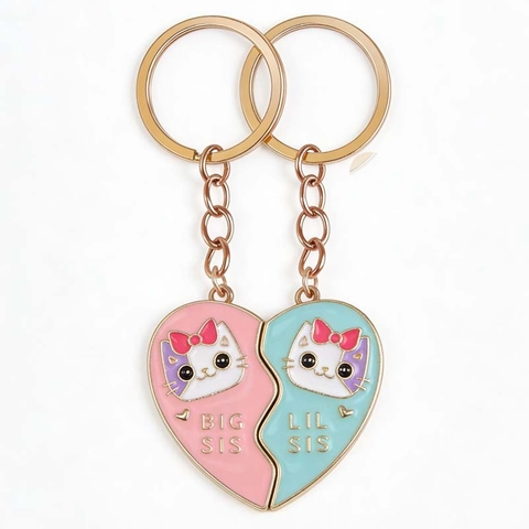 Ensemble Collier Porte-clés BFF Cœur Magnétique en Alliage de Zinc Pendentifs Chat Ours Avocat Bijoux Amitié Cadeau pour Femmes Filles