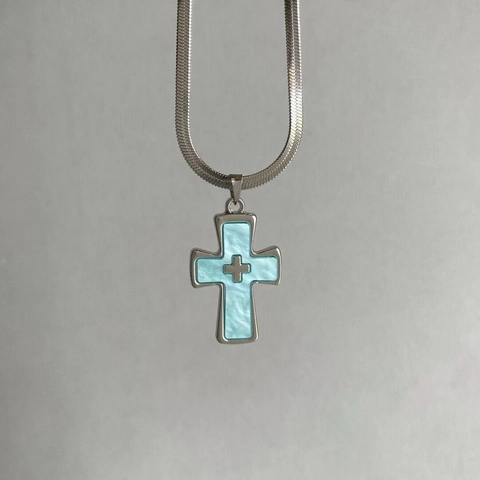 Y2K Gotische Kruis Hanger Ketting Vrouwen Legering Emaille Kruis Minimalistische Slangenbot Ketting Dark Punk Sieraden Roze Blauw