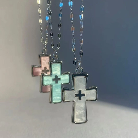 Y2K Gothische Kruis Hanger Ketting Voor Vrouwen Legering Roestvrij Stalen Ketting Zoet Cool Dark Punk Halssieraad Cadeau Accessoire