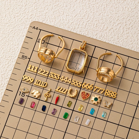 Relicario Vintage de Cobre Bañado en Oro de 18K Colgante para Creación de Joyas DIY Diseño Que Se Abre Dije de Strass para Collar de Mujer Hombre