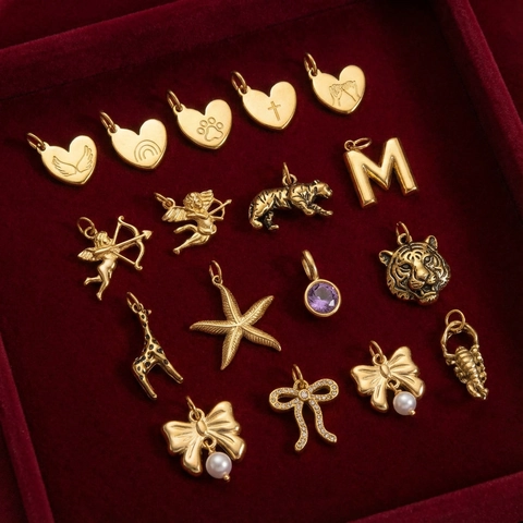 Vintage Roestvrij Staal 18K Vergulde Hart Dier Alfabet Hanger Ketting Voor Vrouwen Retro Vlinder Zeester Sieraden